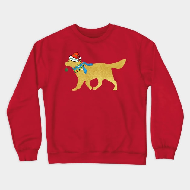 Golden Retriever Christmas Naughty Dog Crewneck Sweatshirt by EMR_Designs